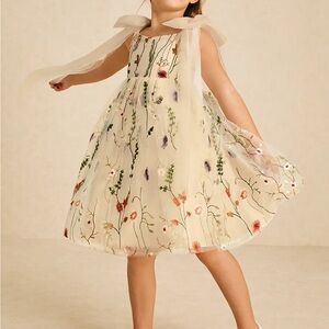 Azazie Prunella Floral Embroidered Flower Girl Dress - NWT